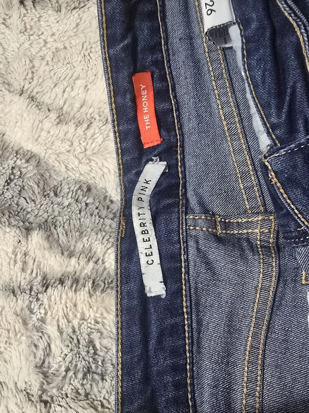 Celebrity Pink Distressed Dark Blue Denim Shorts